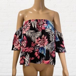Gypsies & moondust Floral Off Shoulder Top strapless M-132